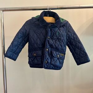 Ralph Lauren navy puffer jacket hoodie navy 18 months